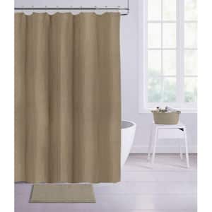 Brown 72" x 84" mDesign LONG Cotton Waffle Weave Fabric Shower Curtain 