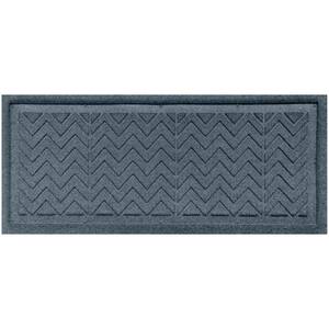 Weatherguard Pro Chevron 15 in. x 36 in. PET Polyester Indoor Outdoor Boot Tray Bluestone