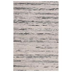 Marbella Black Ivory 4 ft. X 6 ft. Abstract Border Area Rug