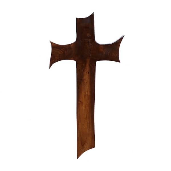 Litton Lane Brown Teak Wood Eclectic 10 in. x 20 in. Wood Wall Decor