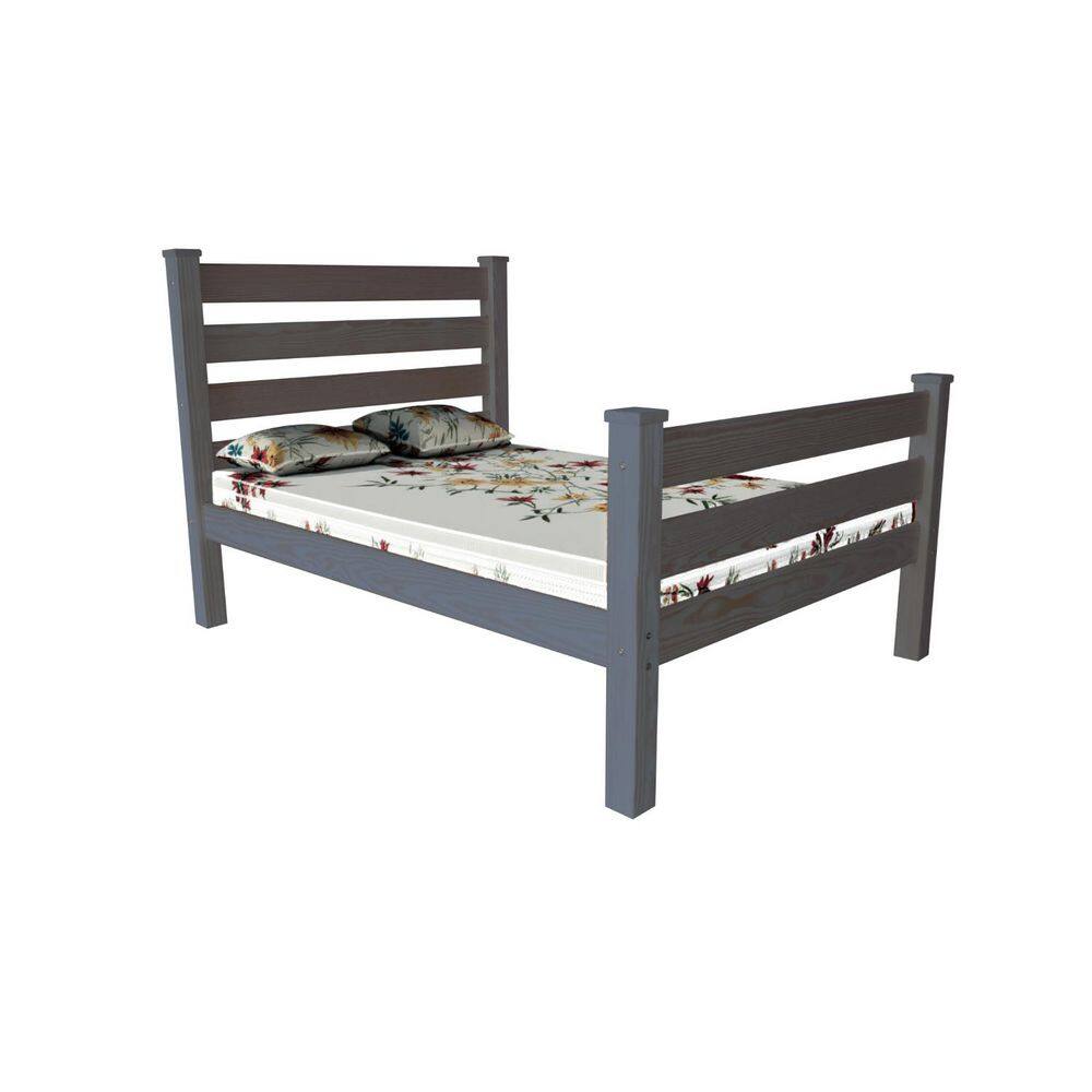 Brown Wood Frame Queen Panel Bed