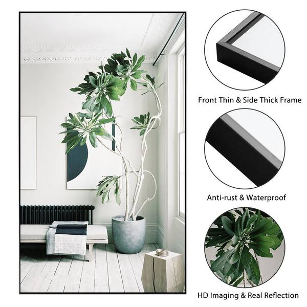 35 in. W x 59 in. H Large Rectangle Metal Framed Modern Wall  