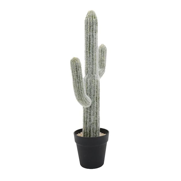 OPICUTE 8 x 5 x 24.5 in.H Artificial Saguaro Cactus in Black Pot