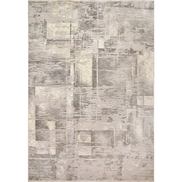 Dynamic Rugs Hudson Beige/Grey 2 ft. X 7 ft. 5 in. Abstract Indoor Area Rug