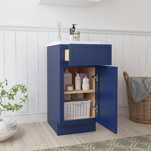 Vanity Art 15 in. W x 21 in. D x 32.5 in. H 3-Drawers Bath Vanity Cabinet Only in Blue