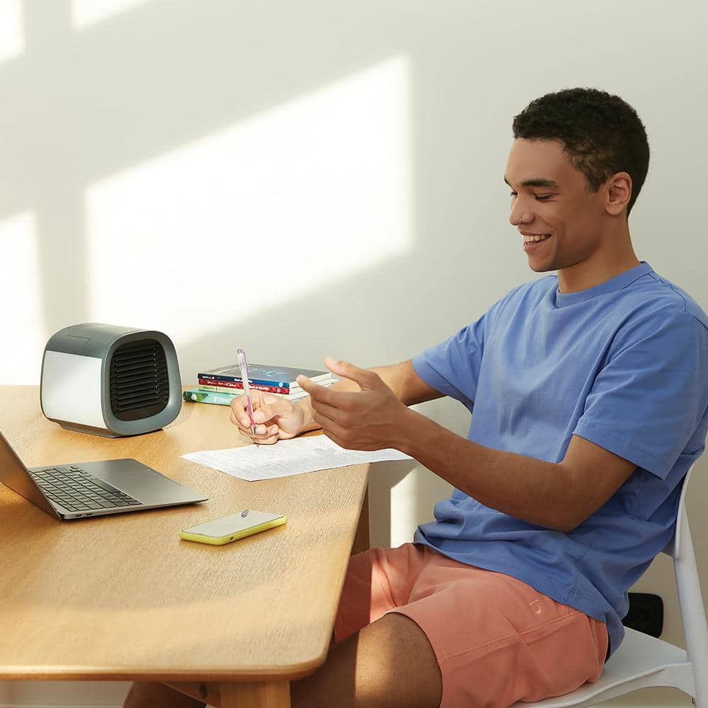 Gray Portable USB-Powered Personal Air Cooler and Humidifier