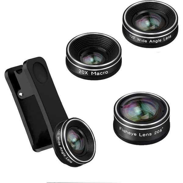198 Fisheye Lens 120 Super Wide-Angle 20x Macro Camera Lenses Kit for iPhone Samsung Android Smartphones