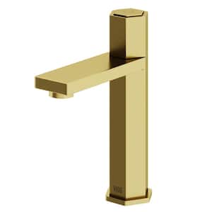 Nova Single Handle Single-Hole Bathroom Faucet in Matte Brushed Gold