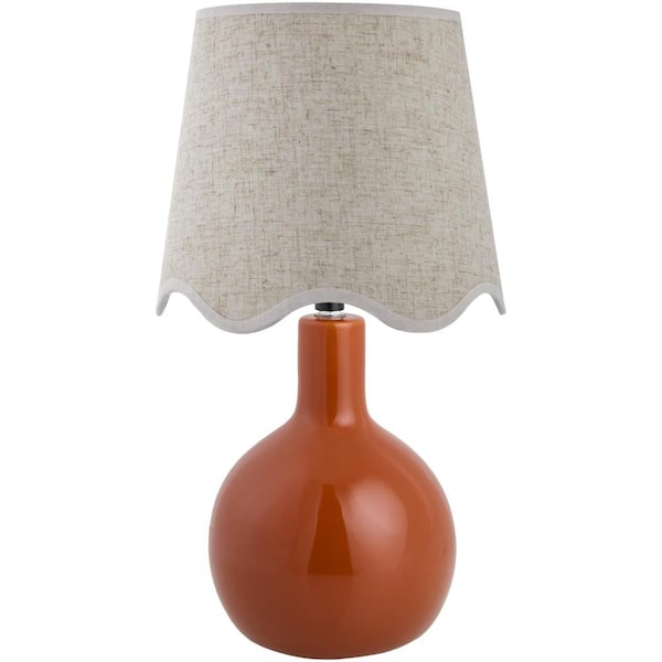 Livabliss Balbao BLA-020 15 in. H x 9 in. W x 9 in. D Accent Table Lamp, Red