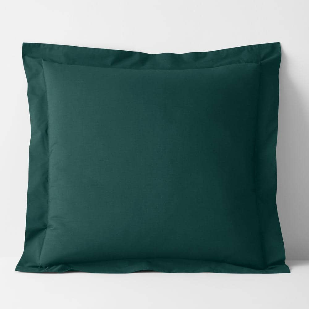 Company Cotton Hunter Green Cotton Percale Euro Sham -  The Company Store, 50652F-E-HNTRG