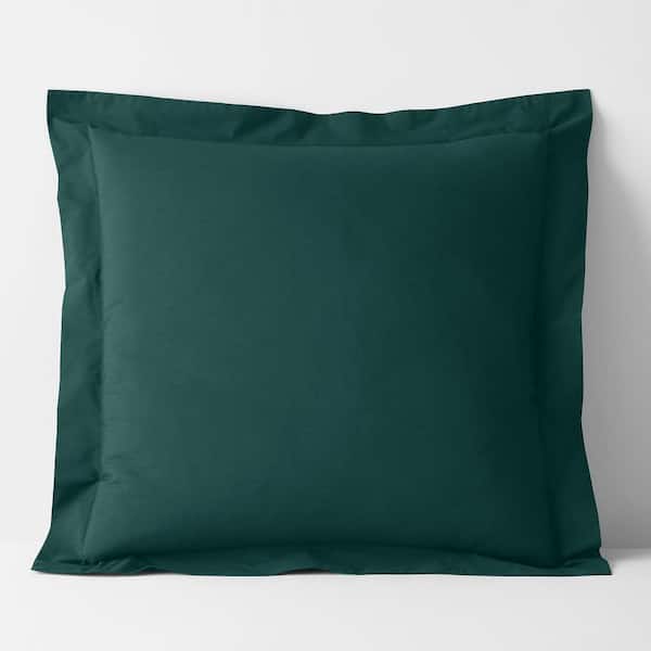 The Company Store Company Cotton Hunter Green Cotton Percale Euro Sham