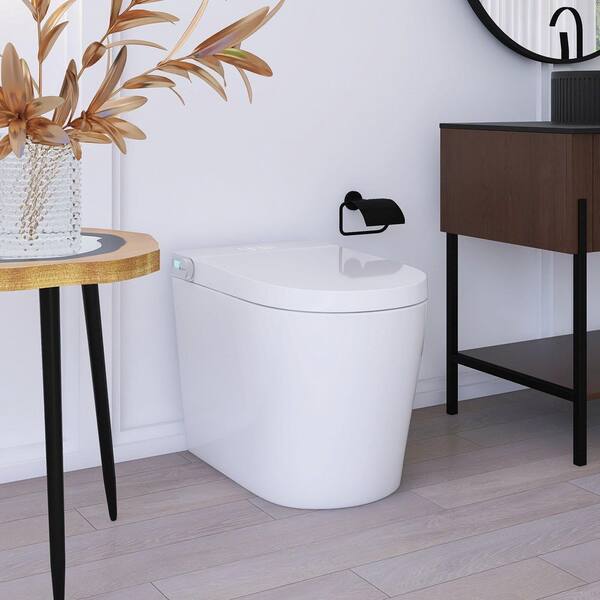 JimsMaison Elongated Smart Bidet Toilet with Instant Seat Heating, Night Light, and Auto Flushing