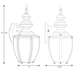 Roman Coach Collection 1-Light Antique Bronze Etched Seeded Glass Traditional Outdoor Medium Wall Lantern Light