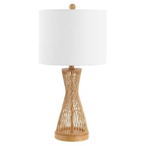 Magnus 25.5 in. Natural Table Lamp with White Shade