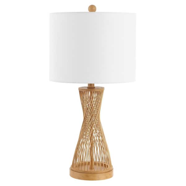 SAFAVIEH Magnus 25.5 in. Natural Table Lamp with White Shade