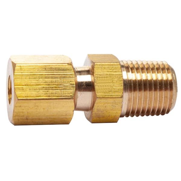 LTWFITTING 3/16 in. O.D. Comp x 1/8 in. MIP Brass Compression Adapter Fitting (5-Pack)