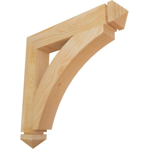 Ekena Millwork 4 in. x 26 in. x 26 in. Douglas Fir Thorton Arts and Crafts Rough Sawn Bracket