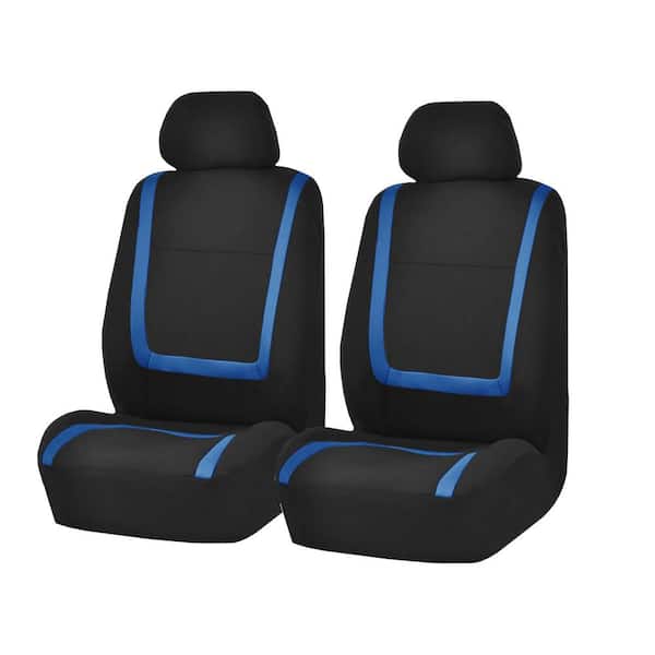 FH Group Futuristic Leather 47 in. x 23 in. x 1 in. Seat Cushions - Front Set, Blue