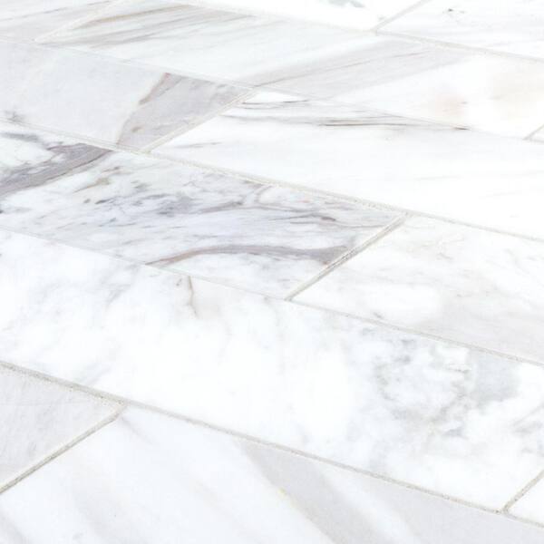 Jeffrey Court Take Home Tile Sample - Tidewater Volakas White 4 in
