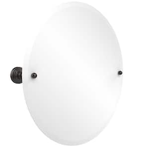 Waverly Place Collection 22 in. x 22 in. Frameless Round Single Tilt Mirror with Beveled Edge in Oil Rubbed Bronze