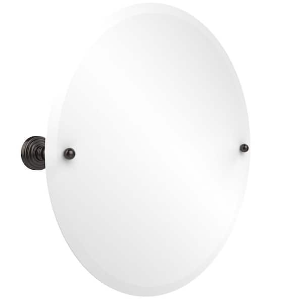 Allied Brass Waverly Place Collection 22 in. x 22 in. Frameless Round Single Tilt Mirror with Beveled Edge in Oil Rubbed Bronze