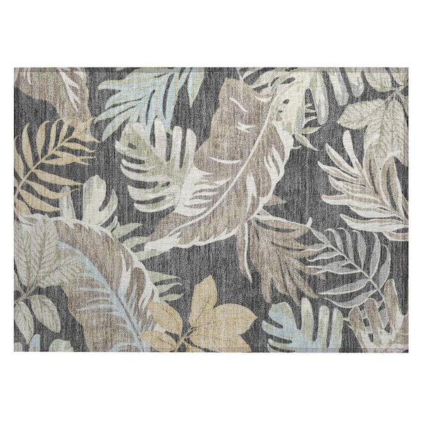 Chantille Machine Washable Indoor/Outdoor Abstract ACN3090 Graphite 2 ft. x 3 ft. Accent Rug