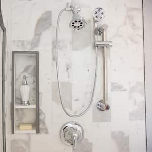 3-Spray 4.1 in. Single Wall Mount Fixed Adjustable Shower Head in Polished Chrome
