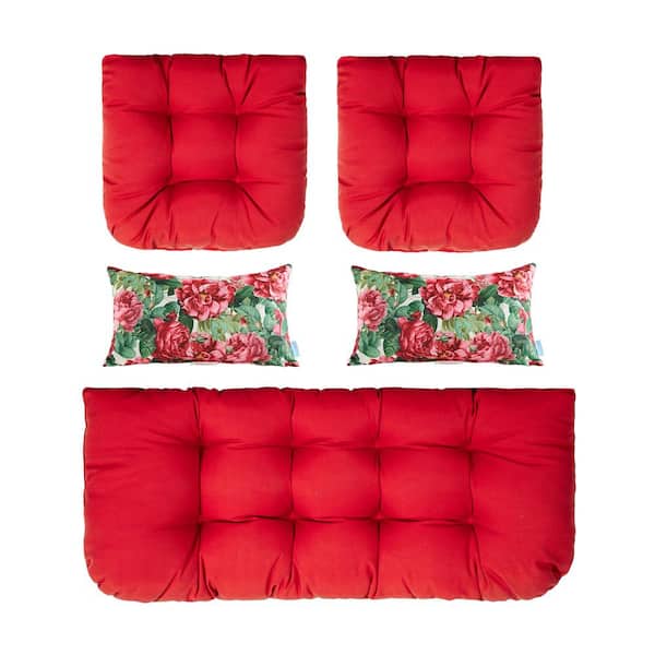 Indoor-Outdoor Reversible Patio Seat Cushion Pad 6 Pack - Cream 19 x 19 