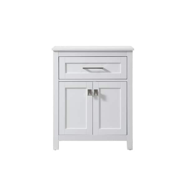 Timeless Home 24 in. W x 16 in. D x 30 in. H White Freestanding Linen Cabinet