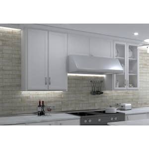 Homage Washington White/Brown/Gray 3 in. x 12 in. Textured Look Porcelain Subway Wall Tile (4.85 sq. ft./Case)