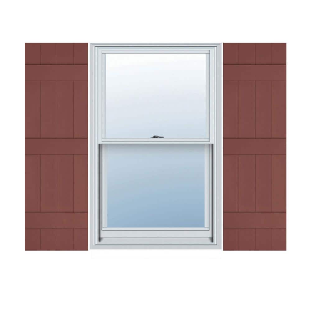 14 in. x 67 in. Lifetime Vinyl Standard Four Board Joined Board and Batten Shutters Pair Burgundy Red price history on PriceWatchPro