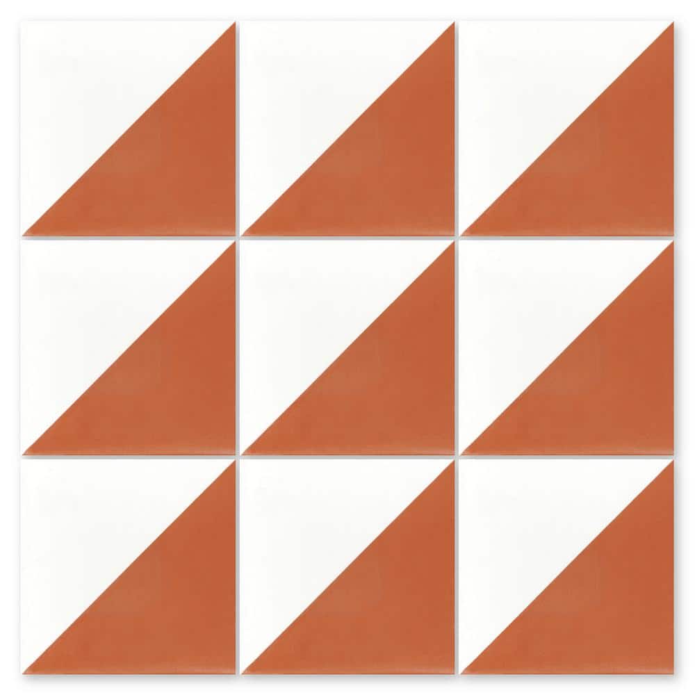 Man Overboard Terracotta and White/Matte 8 in. x 8 in. Cement Handmade Floor and Wall Tile (Box of 8/3.45 sq. ft. ) price history on PriceWatchPro