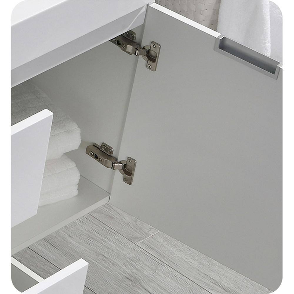 Valencia 60" Glossy White Wall Mount Double Vanity