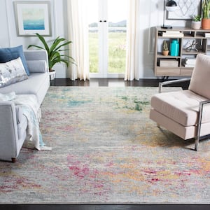 Madison Grey/Gold 11 ft. x 11 ft. Abstract Gradient Square Area Rug