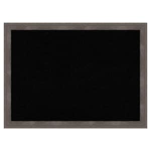 Pinstripe Lead Grey Wood Framed Black Corkboard 31 in. x 23 in. Bulletin Board Memo Board