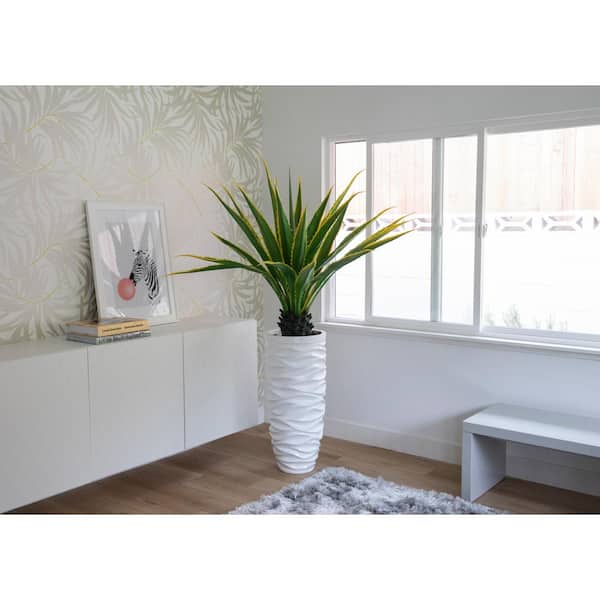 VINTAGE HOME 5.17 ft. Tall Artificial Faux Real Touch Agava 27LVs With Fiberstone Planter