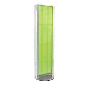 60 in. H x 16 in. W Pegboard Floor Display in Green with C-Channel Sides on a Revolving Base