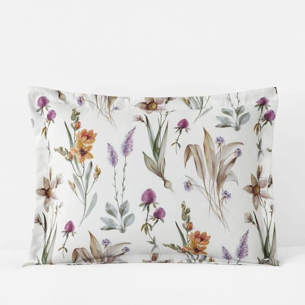 Legends Hotel Stem Florals Wrinkle-Free Ivory Multi Sateen Standard Sham