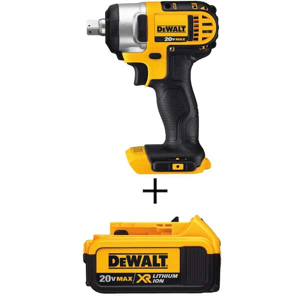 DEWALT 20V MAX Cordless 1/2 in. Impact Wrench Kit with Detent Pin and (1) 20V MAX XR Premium Lithium-Ion 4.0Ah Battery