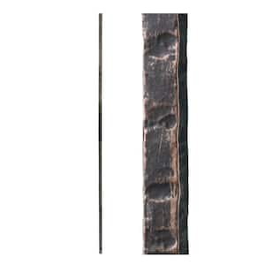 Oil Rubbed Bronze 3.2.1 Square Hammered Plain Solid Iron Baluster for Staircase Remodel
