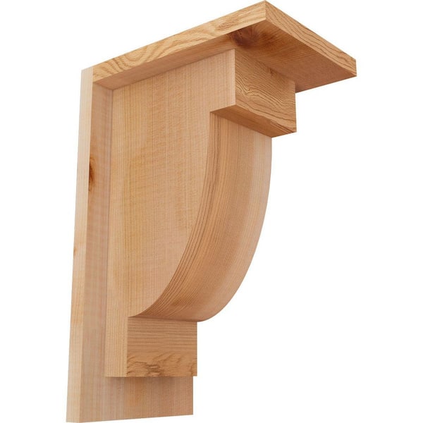 Ekena Millwork 5-1/2 in. x 8 in. x 12 in. Western Red Cedar Alpine Smooth Corbel with Backplate