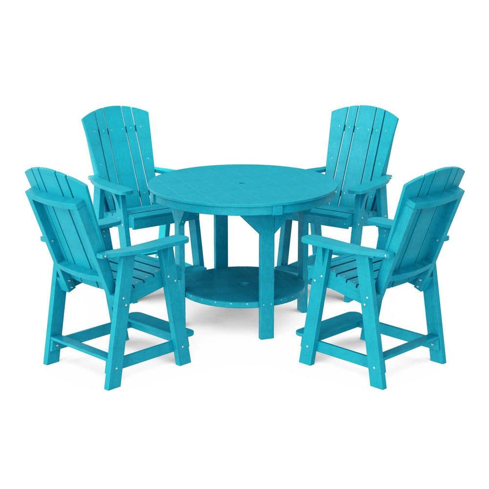 Heritage 5-Piece Aruba Blue HDPE Plastic Outdoor Patio 48 in. Counter Set price history on PriceWatchPro