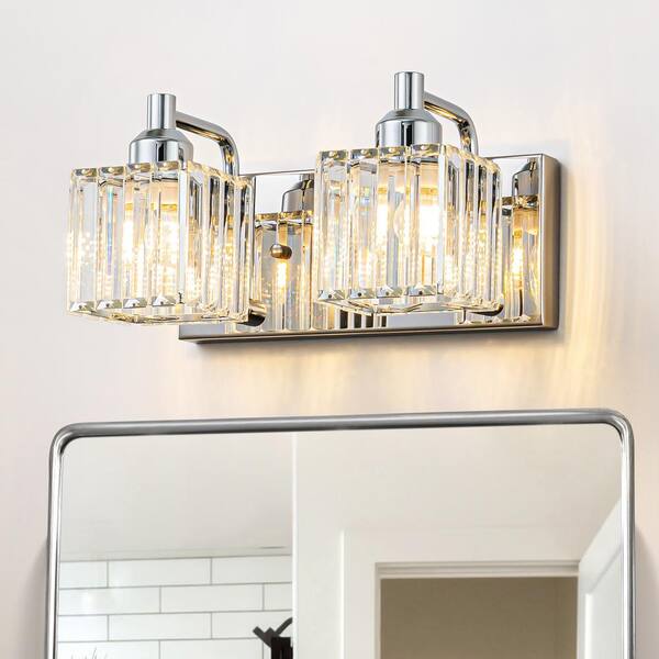 EDISLIVE Orillia 18.7 in. 3-Light Chrome Bathroom Vanity Light with ...