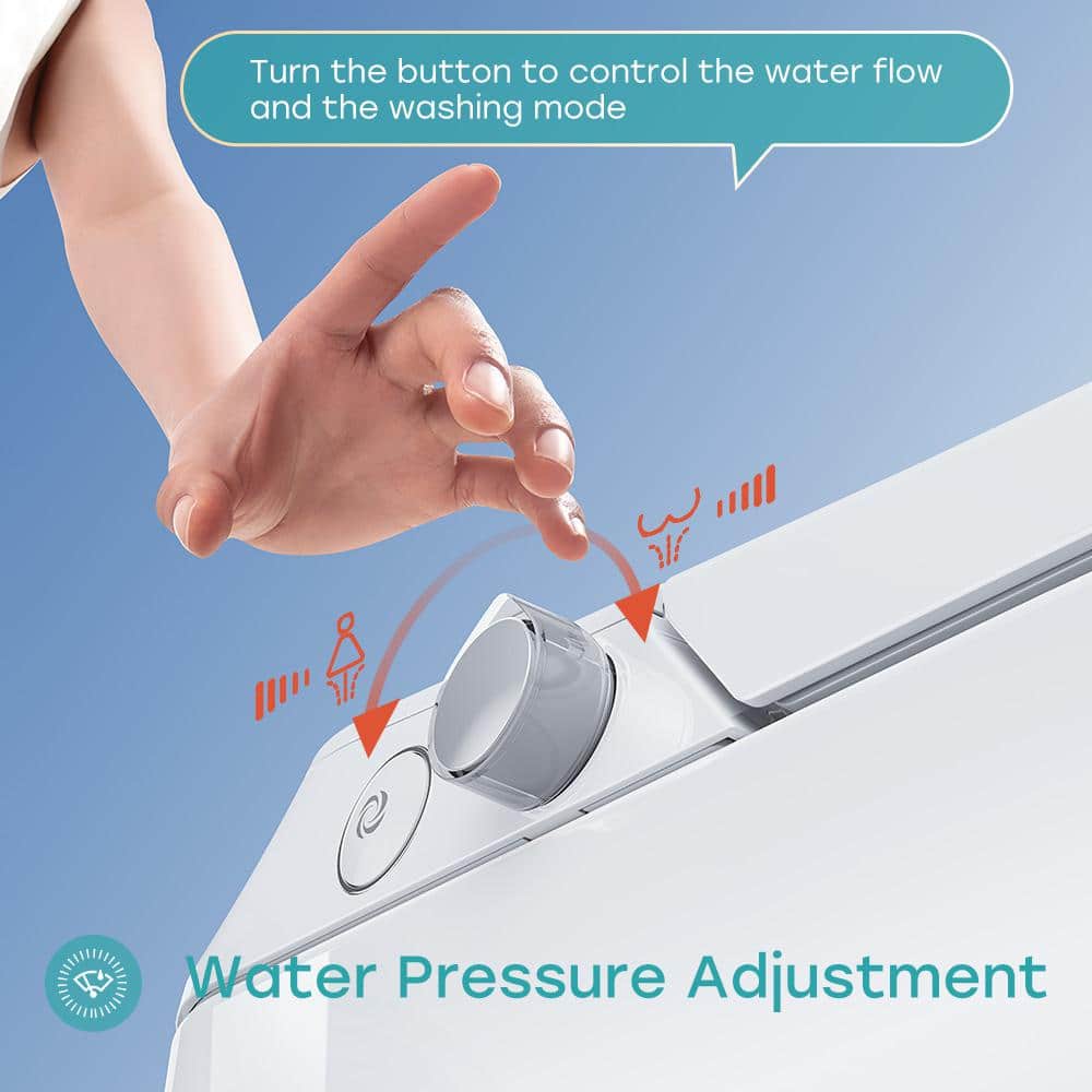 White Elongated Free Standing Non-Electric Smart Bidet Toilet