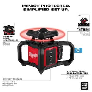 M18 2000 ft. Red Exterior Rotary Laser Level Kit with Receiver, Receiver Clamp, Tripod, and Grade Rod