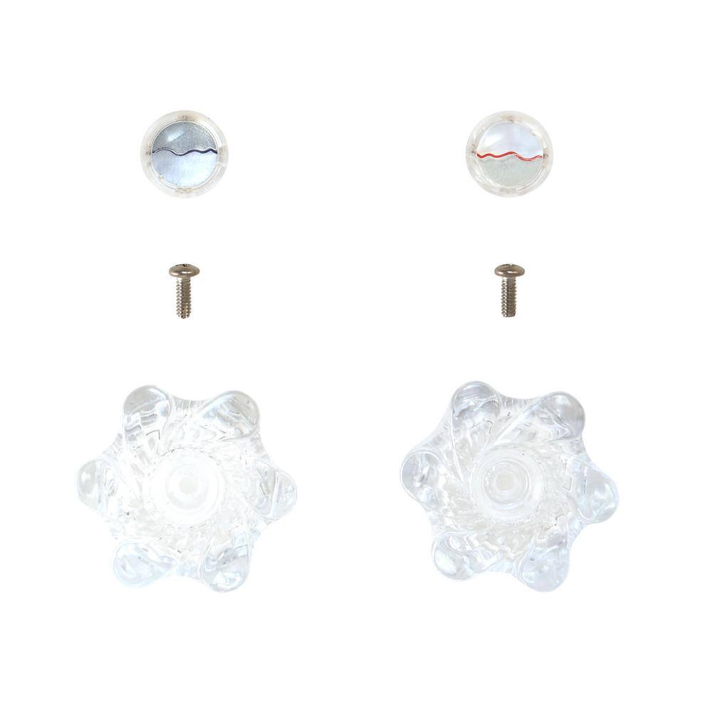 Clear Polished Acrylic Faucet Knob Set, 8.5"L x 4"W