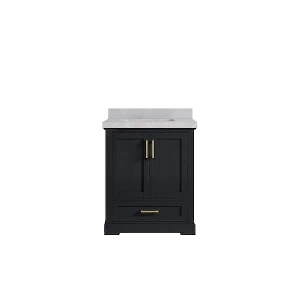Willow Collections Boston 30 in. W x 22 in. D x 36 in. H Single Sink Bath Vanity in Wrought Iron with 2 in. Pearl Gray qt. Top