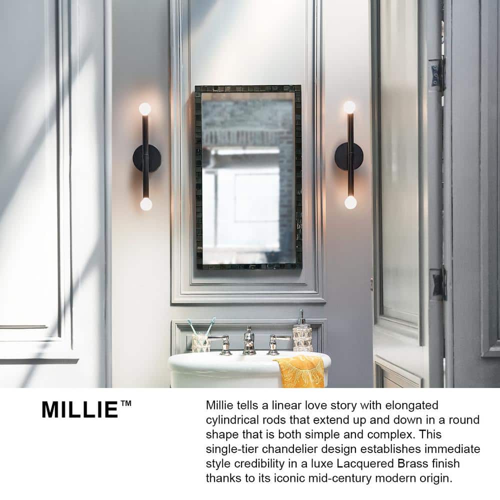 Millie 14" Black Steel Dimmable Cylinder Wall Sconce