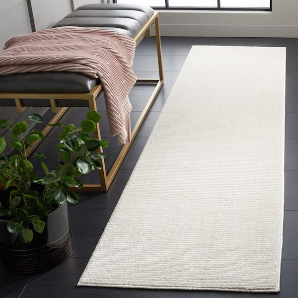 SAFAVIEH Melody 2 ft. x 12 ft. Ivory Solid Parallel Runner Rug