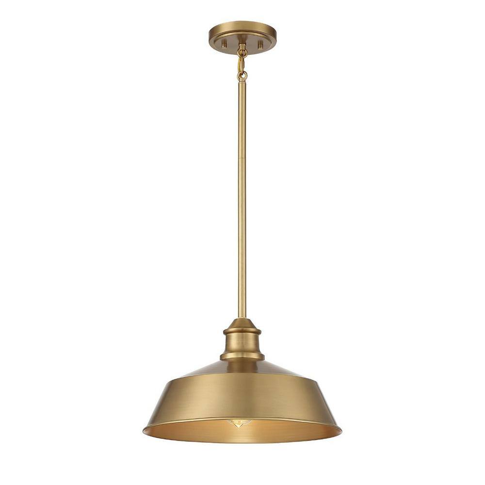 Vintage Industrial Brass Bowl 1-Light Pendant